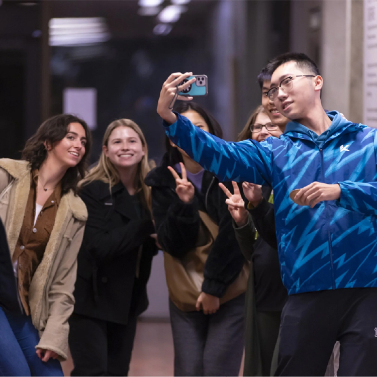 students taking a selfie